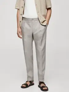 MANGO MAN Straight Fit Pleated Trousers