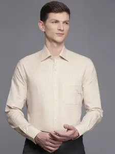 Louis Philippe Pure Cotton Classic Fit Opaque Checked Formal Shirt