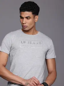 Louis Philippe Jeans Typography Printed Slim Fit T-shirt