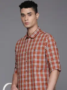 Louis Philippe Jeans Pure Cotton Slim Fit Opaque Checked Casual Shirt