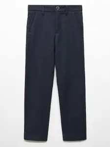 Mango Kids Boys Solid Regular Trousers
