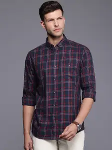 Louis Philippe Sport Super Slim Fit Checked Pure Cotton Casual Shirt