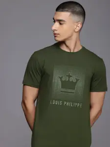 Louis Philippe Ath.Work Brand Logo Printed Slim Fit T-shirt