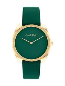Calvin Klein Women Adorn Leather Analogue Watch 25200273-Green