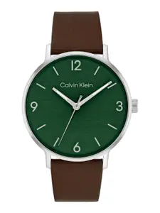 Calvin Klein Men Modern Leather Analogue Watch 25200435-Green