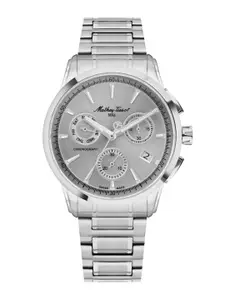 Mathey-Tissot Men Patterned Dial & Stainless Steel Bracelet Style Straps Analogue Watch H198CHAS