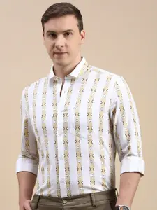 Classic Polo Slim Fit Abstract Printed Cotton Linen Casual Shirt
