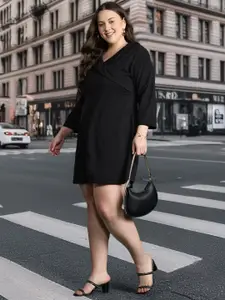 DressBerry Plus Size Layered Fit & Flare Mini Dress