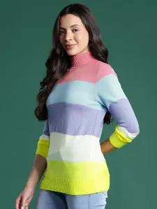 DressBerry Striped Turtleneck Sweaters