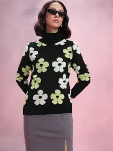 DressBerry Floral Turtle Neck Pullover
