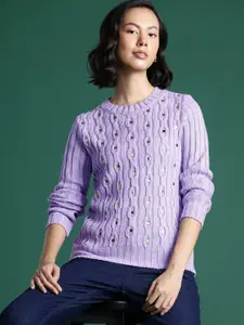 DressBerry Self-Designed Embellished Sweaters