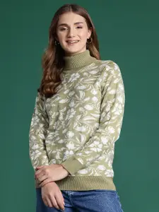DressBerry Turtleneck Floral Pullover