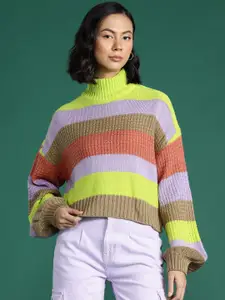 DressBerry Turtle Neck Striped Pullover