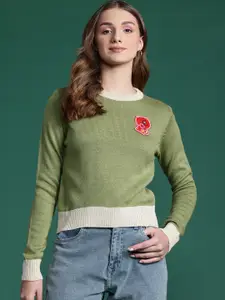 DressBerry Acrylic Applique Detail Pullover