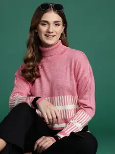 DressBerry Turtle Neck Striped Sweater