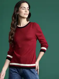 DressBerry Contrast Tipped Pullover