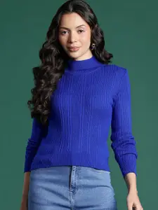 DressBerry High Neck Ribbed Pullover