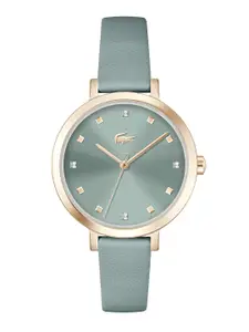 Lacoste Women Embellished Dial & Leather Straps Analogue Watch 2001367