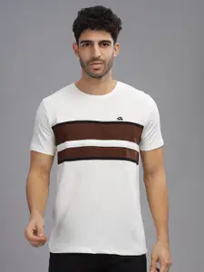 ADRO Colourblocked Regular Fit Cotton T-shirt
