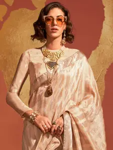 Mitera Striped Zari Banarasi Saree