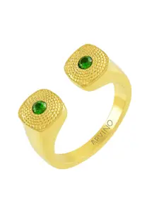 ARVINO Gold-Plated Stones-Studded Finger Ring