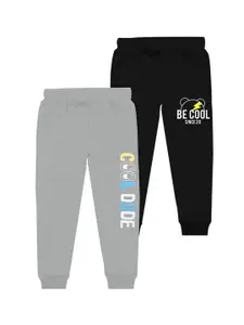 BAESD Boys Pack Of 2 Typography Printed Joggers