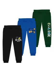 BAESD Boys Pack Of 3 Typography Printed Joggers