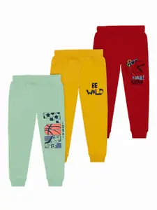 BAESD Boys Pack Of 3 Typography Printed Joggers