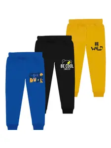 BAESD Boys Pack Of 3 Typography Printed Joggers
