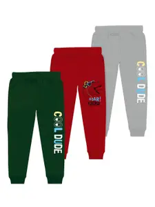 BAESD Boys Pack Of 3 Typography Printed Joggers