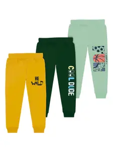 BAESD Boys Pack Of 3 Typography Printed Joggers