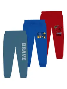 BAESD Boys Pack Of 3 Typography Printed Joggers