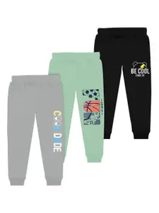 BAESD Boys Pack Of 3 Typography Printed Joggers