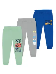 BAESD Boys Pack Of 3 Typography Printed Joggers