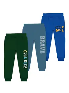 BAESD Boys Pack Of 3 Typography Printed Joggers