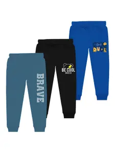 BAESD Boys Pack Of 3 Typography Printed Joggers