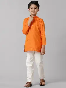 Ramraj Boys Mandarin Collar Regular Kurta with Pyjamas