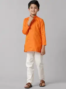 Ramraj Boys Band Collar Regular Kurta with Pyjamas