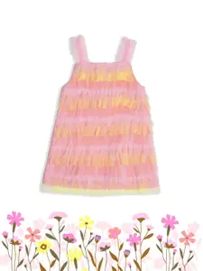 Nauti Nati Floral Print Net A-Line Dress