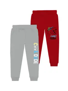 BAESD Boys Pack Of 2 Typography Printed Joggers
