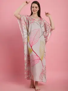 Shararat Printed Silk Kaftan Maxi Nightdress