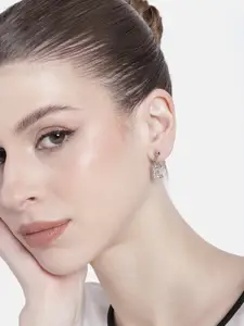 Estele Rose Gold-Plated Crystal Contemporary Drop Earrings