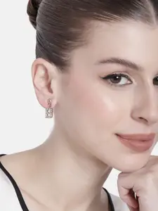 Estele Rose Gold-Plated Crystal Contemporary Drop Earrings