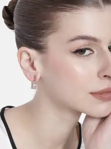 Estele Rose Gold-Plated Crystal Contemporary Drop Earrings