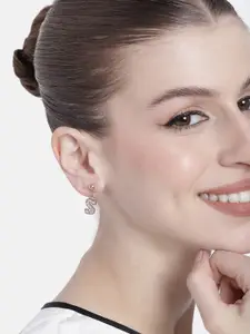 Estele Rose Gold-Plated Crystal Contemporary Drop Earrings