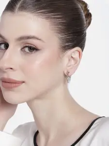 Estele Rose Gold-Plated Crystal Contemporary Drop Earrings