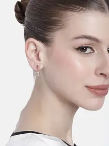 Estele Rose Gold-Plated Crystal Contemporary Drop Earrings