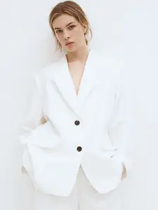 H&M Oversized Linen-Blend Blazer