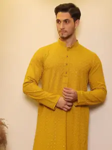 House of Pataudi Ethnic Motifs Embroidered Straight Kurta