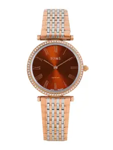 TOMS Women Embellished Dial & Stainless Steel Straps Analogue Watch T1101A-BO